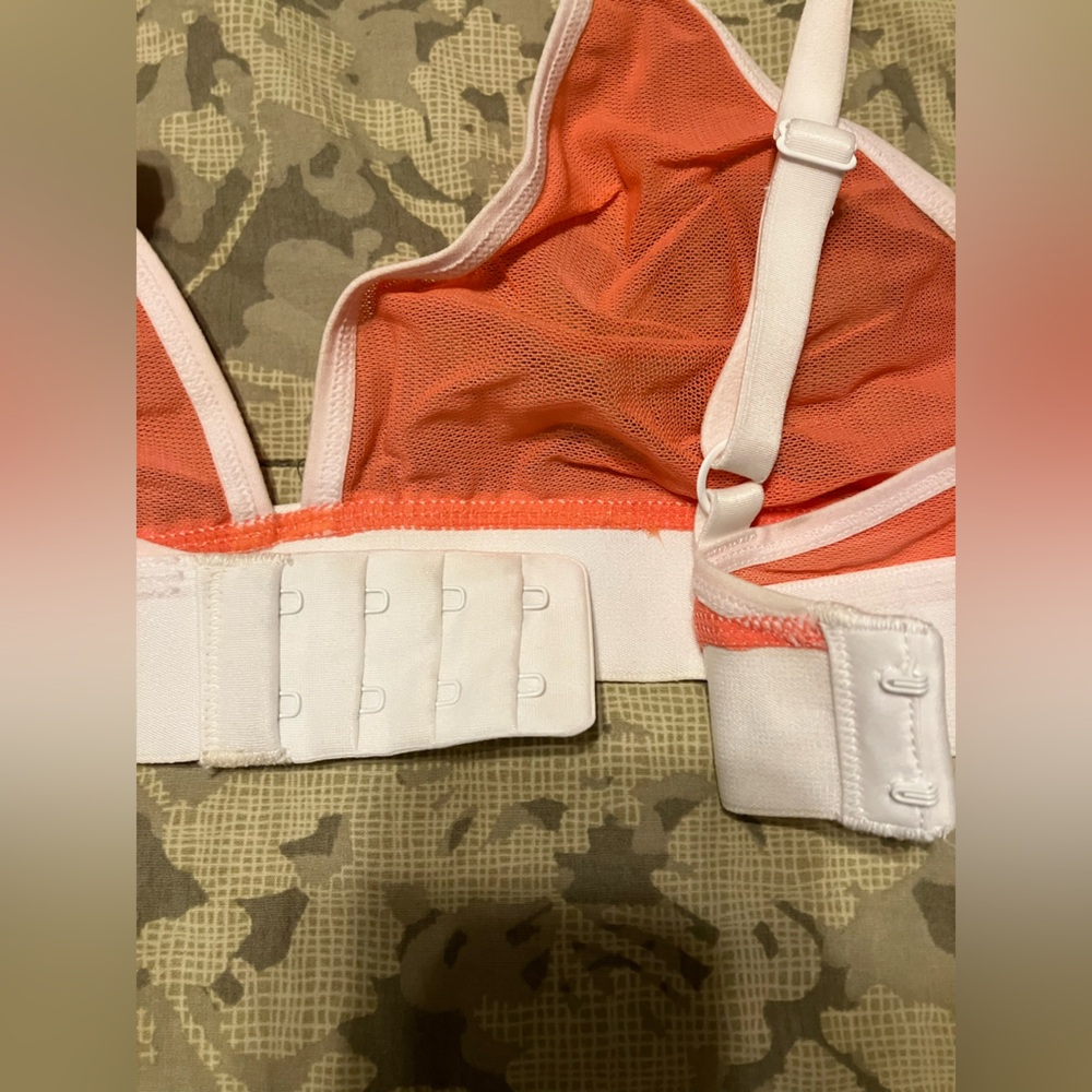 Negative Underwear Sieve Triangle Bra in Peach - Sheer Mesh Wireless - Size 1 - Picture 6 of 6
